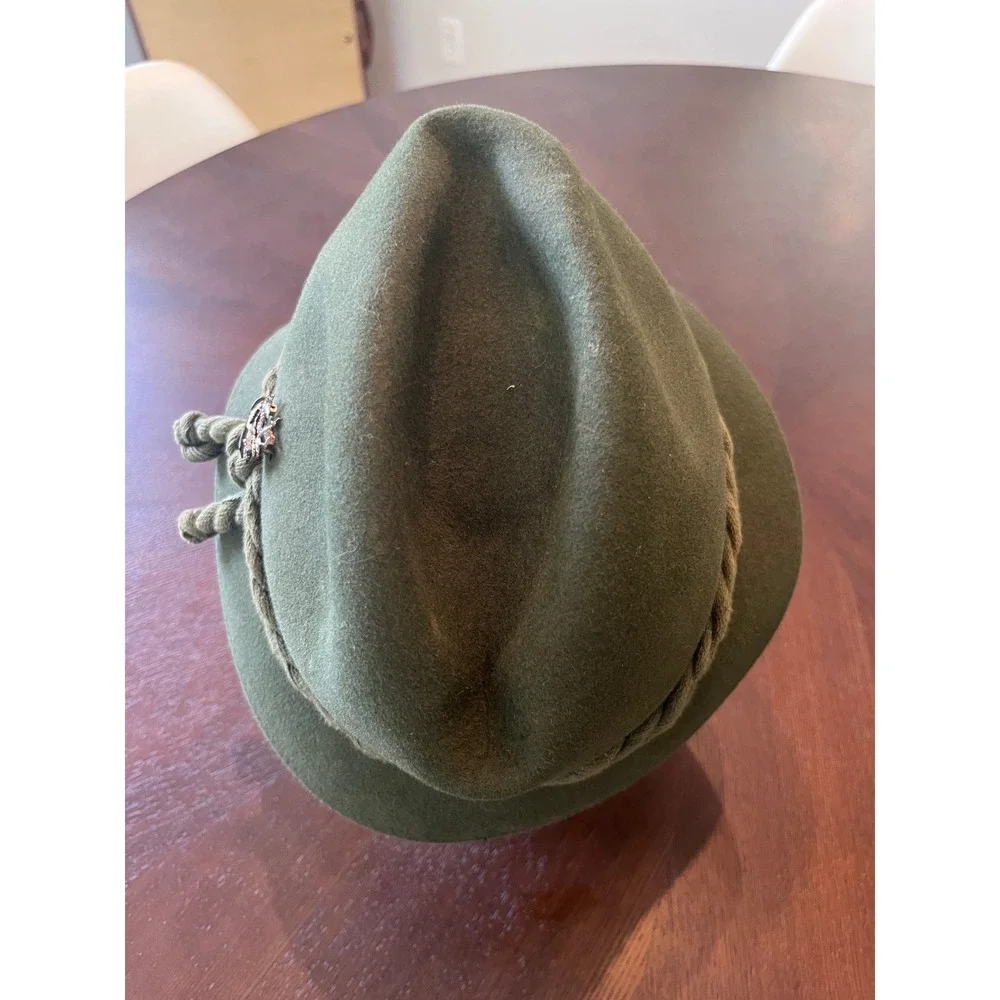 Saxon Tonak Alpine Hat Mens 58 Green Excellent Wool Felt Tyrolean Oktoberfest
